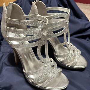 Silver high heels